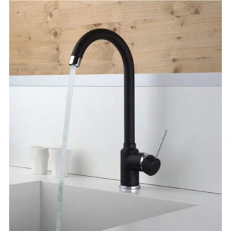 PIRALLA LION Miscelatore lavello cucina nero bocca alta